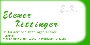 elemer kittinger business card